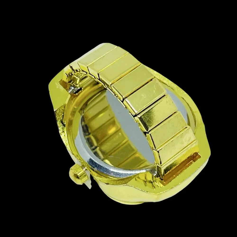 BOZHI Ring Watch Gold Design With Crystals New